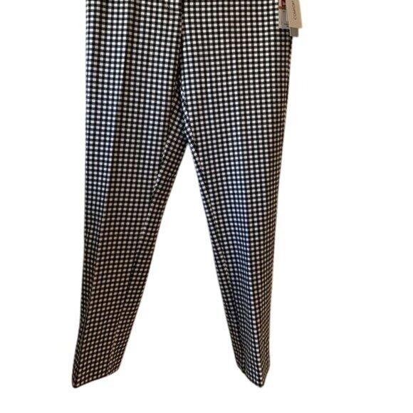 Amanda & Chelsea Womens Gingham Check Black/White Pants Size 2 - Picture 2 of 11